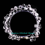 New Water Drop Shaped Natural Clear Rock Crystal Quartz Stone Bracelet, Love Gift